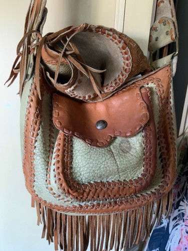 Hippie fringe leather bag - hippie,
