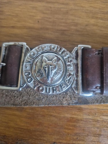 Vintage wolf cubs leather - wolf, belt
