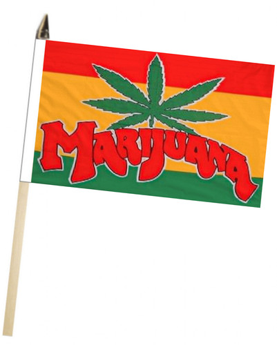 Marijuana large hand flag with - hand,