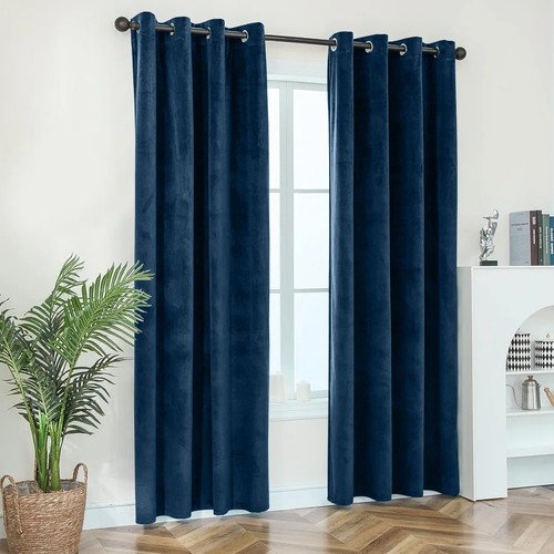 Plain velvet blackout curtains - velvet,