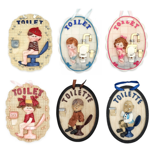 Bathroom plaque x 4 - , 5.5"