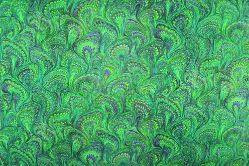 Green marbled paper - green,
