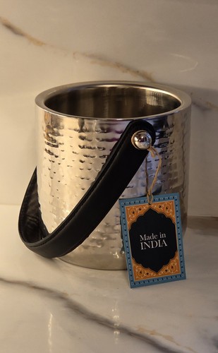 Hammered metal ice bucket - hammered,