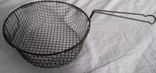 Vintage Deep Fat Chip Frying Rusted Wire Mesh Basket 19.5cm dia x 7.5cm 