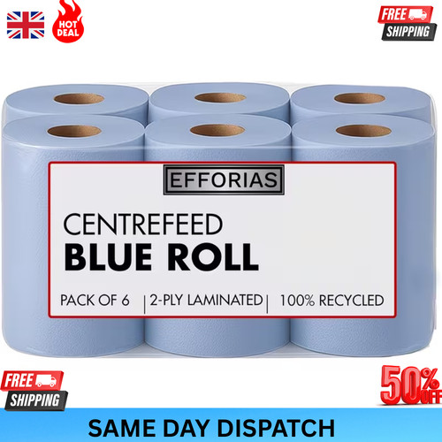 Centrefeed blue rolls - 6, |
