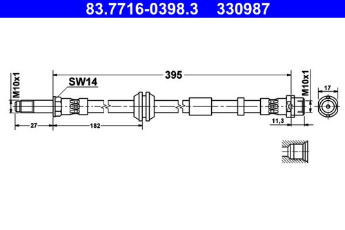 Ate 7716 0398 brake hose - 83.7716-0398.3,