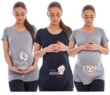 Maternity T Shirt Funny Baby Print Pregnancy Top Cute Bump Gift for Mum