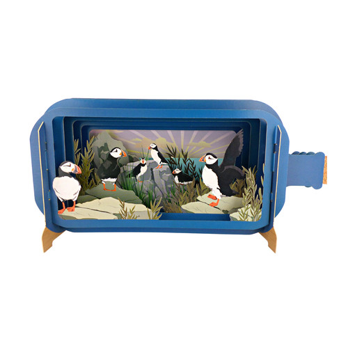 Message bottle puffins - message, a