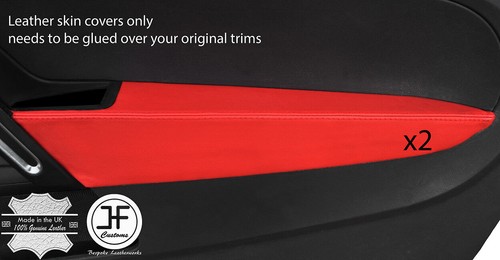 Red real leather stitch - stitch, 2x
