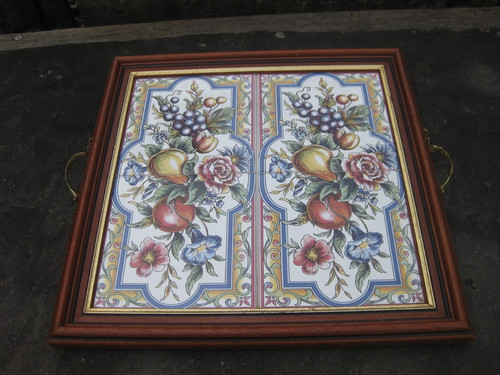 Vintage tiled serving - tiled, ~