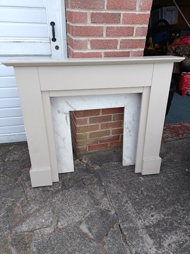 Fireplace surround with marble - fireplace,