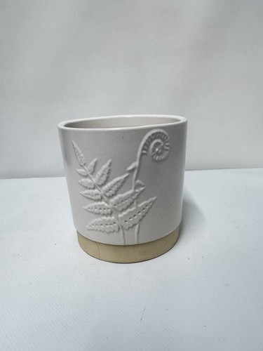 Vintage white ceramic plant - white,