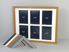 Suits Six 5x7" Photos. 40x50cm. Wooden Multi Aperture Photo Frame.