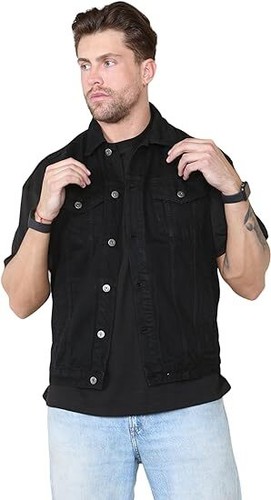 Men denim waistcoat vest - men's,