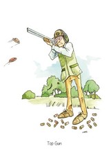 "Top Gun" clay pigeon shotgun target shooting Greeting Card & envelope 