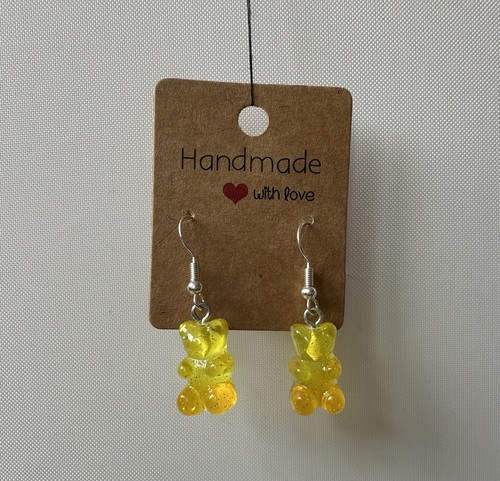 Gummy bear earrings - gummy, yellow