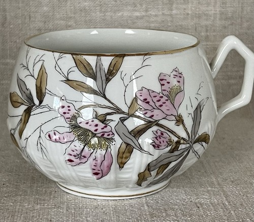 Antique porcelain mustache mug - porcelain,