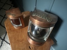 RARE genuine Copper Brass Ship Lanterns. Nautical Boat Lamps, Port, Stern Pair