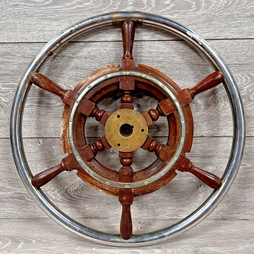 Vintage wood brass and - brass,