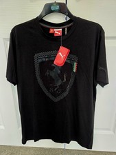 Official Puma Ferrari Scuderia Race Wear Line Mens T-shirt In Black. New.