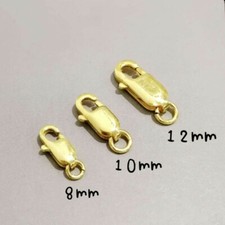 925 sterling silver 24K Gold Plated Hook and Eye Clasp necklace S or M Clasps