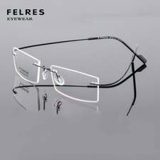 Rimless Metal Square Myopia