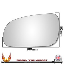 For Volvo V70 2000-2003 Convex Wing Door Mirror Glass Left Hand Passenger Side