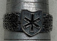 GERMAN WWII STAR AND NORD RING IN SILVER WITH 800 SILVER MARK