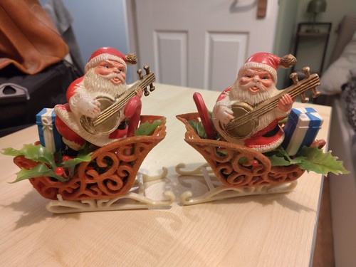 Pair vintage santa sleigh - pair,