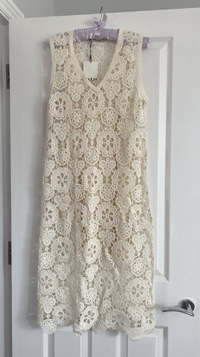 Zara cream sleeveless crochet - sleeveless,