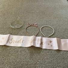 Bride To Be Sash And 3 Headbands Hen Do Hen Party Crown