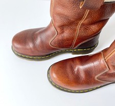 Size 6 Dr Martens ROSA Teak Fur Lined Tan Leather RIGGER Steel Toe BOOT PPE