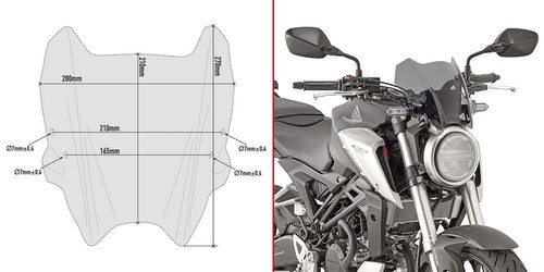 Givi windshield tinted 210mm - givi, tinted,