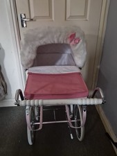 Silver cross Pink Dolls Pram and matching bag 