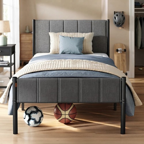 Modern slate grey single bed - slate,