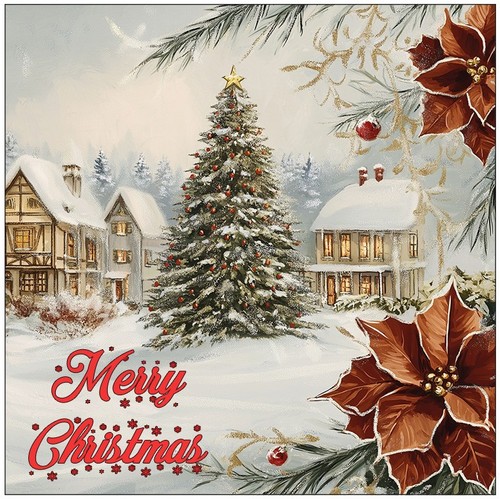 Christmas vintage tree square - christmas,