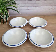 Jamie Oliver Churchill Keeping It Simple Blue Stripe Cereal Bowl 4 Set, White