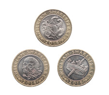 Full Set of Circulated Shakespeare £2 Two Pound Coins - Choose Your Coin