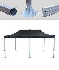 MCD Pop 50mm Black Industrial Pop Up Gazebo 3m x 6m Easy Up Market Stall