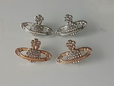 Silver gold rhinestone planet - silver,
