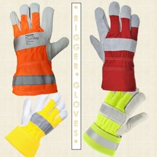 Mens Gardening Gloves Cow leather work gloves for Rigger & Builders