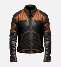 Men biker retro aviator brown - biker,