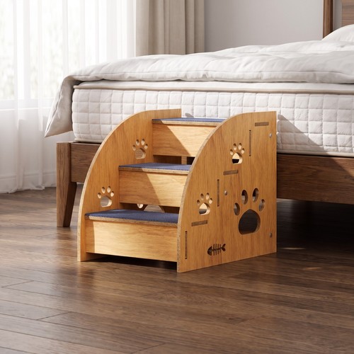 Steps pet dog ladder wooden - 3,