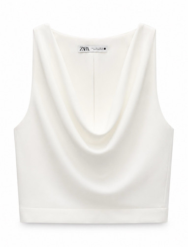 Zara white solid cowl - zara,