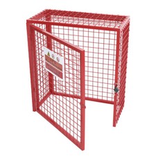 Red Gas Bottle Cage Galvanise