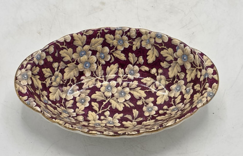 Small oval bowl red yellow - oval,