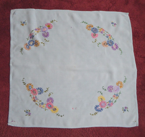 Vintage hand embroidered - embroidered, blue