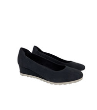 Low Wedge Heel Leather Suede