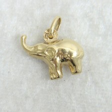 Vintage 9ct 9k Yellow Gold Elephant Pendant Charm