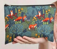 Boho Style Fox In The Forest Cosmetic, Jewellery, Trinket Pencil Case Bag